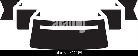 Il nastro 3 angoli icona, illustrazione vettoriale, segno nero su sfondo isolato Illustrazione Vettoriale
