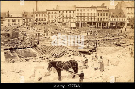 Chantier de Construction de l' Hotel de Ville de Quebec, 1895 Foto Stock