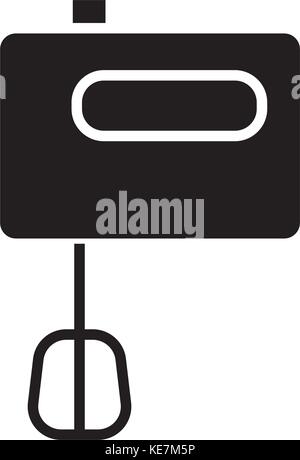 Icona di mixer, illustrazione vettoriale, segno nero su sfondo isolato Illustrazione Vettoriale