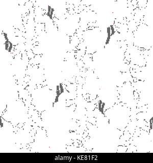 Giunchiglie narciso contorno denso disegno floreale modello senza giunture. fiori di primavera in bianco e nero fogliame illustrazione vettoriale Illustrazione Vettoriale