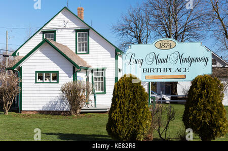 Il luogo di nascita di Lucy Maud Montgonery; New London, Prince Edward Island, Canada Foto Stock