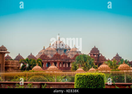 Jaipur, India - 19 settembre 2017: la splendida vista del tempio di Akshardham a Nuova Delhi, India. akshardham complesso è un Mandir Hindu e di spirituale-culturale di campus in India Foto Stock