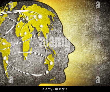 Migrazione umana concetto illustrazione digitale Foto Stock