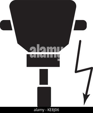 Trapanatore icona, illustrazione vettoriale, segno nero su sfondo isolato Illustrazione Vettoriale