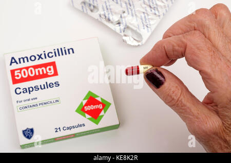 Amoxicillin 500mg Antibiotici Foto Stock