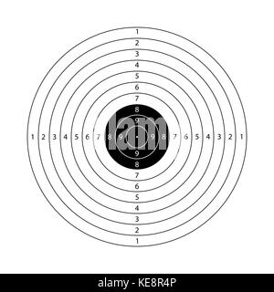Modello vuoto per lo sport di tiro della concorrenza. poligono di tiro del templato bersaglio. Illustrazione Vettoriale