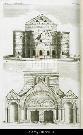 1 Il lato est della chiesa di San Simeone lo Stilita, Siria 2 il lato ovest della chiesa di San Simeone lo Stilita (Sy Drummond Alexander 1754 Foto Stock