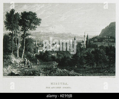 Misitra, Antica Sparta Williams Hugh William 1829 Foto Stock