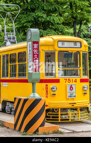 City train model 7500 realizzato nel 1962 presso il Museo dell'architettura all'aperto di Edo Tokyo, Tokyo, Giappone Foto Stock