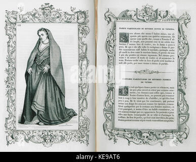 Habiti particolari di diverse donne di Venetia Vecellio Cesare 1860 Foto Stock