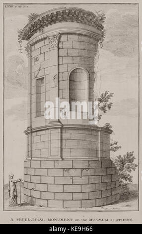 Un monumento sepolcrale sul Musaeum ad Atene Pococke Richard 1745 Foto Stock