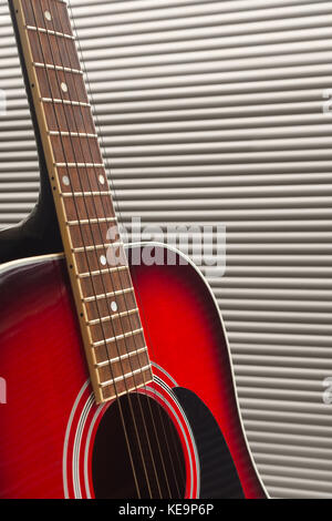 Close up di una chitarra Foto Stock