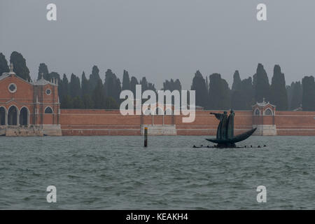 Cimitero isola di San Michele a Venezia Foto Stock