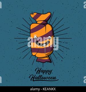 Halloween Candy cartoon. happy Halloween segno. illustrazione vettoriale. Illustrazione Vettoriale