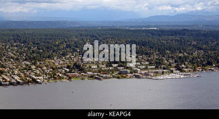 Vista aerea della centrale di Houghton area di Seattle, Washington, Stati Uniti d'America Foto Stock