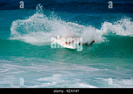 Salviette surfista su banzai beach - Oahu, Hawaii Foto Stock