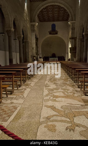 Vista del famoso pavimento in mosaico della Cattedrale di Otranto Foto Stock