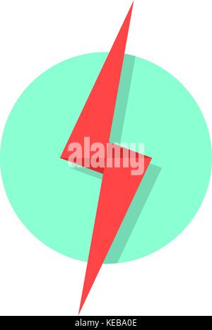Fulmine rosso come logo flash Illustrazione Vettoriale