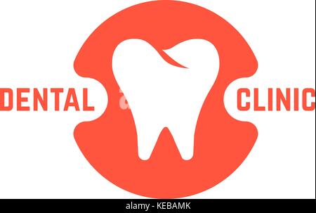 Clinica Dentale con dente bianco Illustrazione Vettoriale