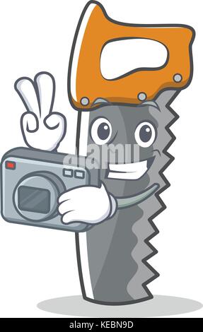 Phootgraphy sega a mano cartoon di caratteri Illustrazione Vettoriale
