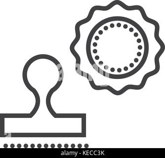Vettore di timbri icona linea, segno, illustrazione su sfondo, corse modificabile Illustrazione Vettoriale