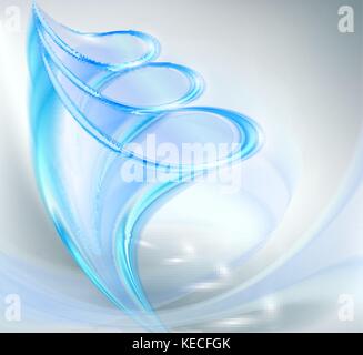 Abstract sfondo blu con volute in vetro Illustrazione Vettoriale