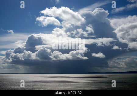 Rainclouds over Bangor, County Down Foto Stock