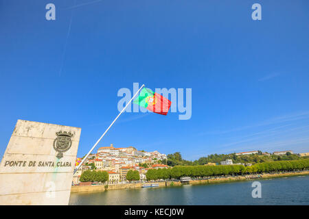 Coimbra santa clara bridge Foto Stock
