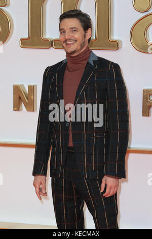 La prima mondiale di "Kingsman: The Golden Circle" si è tenuta presso l'Odeon e Cineworld Leicester Square - arrivi con: Pedro Pascal dove: Londra, Regno Unito quando: 18 settembre 2017 Credit: Mario Mitsis/WENN.com Foto Stock