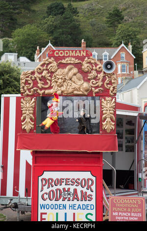 Codman punch e judy show, Llandudno; Galles; Regno Unito Foto Stock