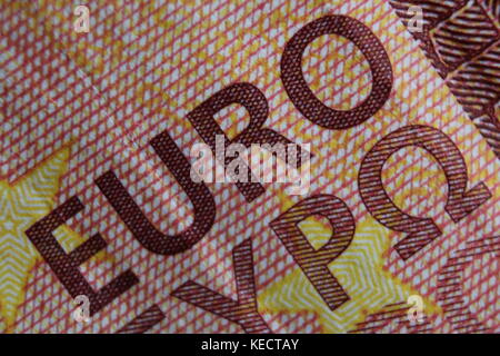 Primo piano di una banconota da 10 euro Foto Stock