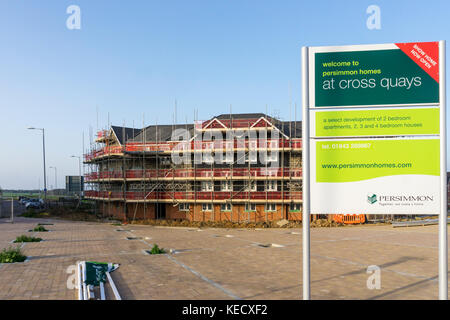 Costruzione di appartamenti e case per Persimmon Homes in Croce Quays, Broadstairs Kent Foto Stock