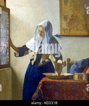 Giovane donna con una brocca, Johannes Vermeer, circa 1662, Metropolitan Museum of Art, Manhattan, New York City, Stati Uniti d'America, America del Nord Foto Stock