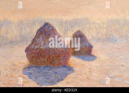 Haystacks, Effect of Snow and Sun, Claude Monet, 1891, Metropolitan Museum of Art, Manhattan, New York City, USA, Nord America Foto Stock