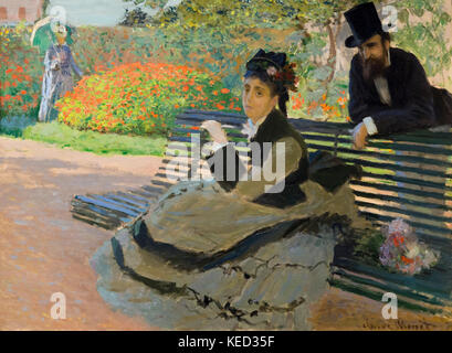 Camille Monet su un Garden Bench, Claude Monet, 1873, Metropolitan Museum of Art, Manhattan, New York City, USA, Nord America Foto Stock