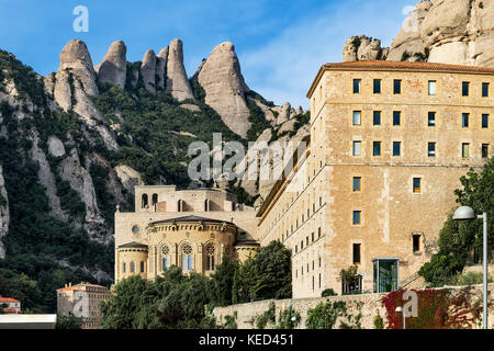 Abbazia di Santa Maria de Montserrat, Monistrol de Montserrat, Catalogna, Spagna. Foto Stock