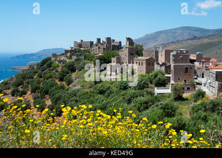 Vathia, mani, Laconia, Peloponneso, Grecia Foto Stock