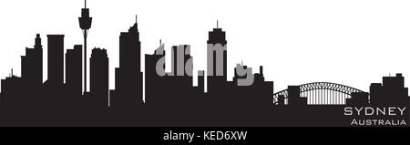 Sydney, Australia skyline. Vettore dettagliate silhouette Illustrazione Vettoriale