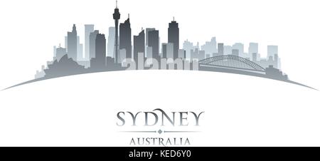 Sydney Australia dello skyline della città silhouette. Illustrazione Vettoriale Illustrazione Vettoriale