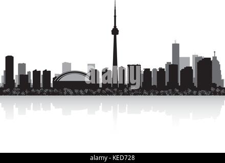 Toronto Canada skyline della città silhouette illustrazione vettoriale Illustrazione Vettoriale