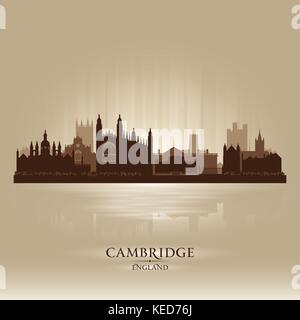 Cambridge Inghilterra dello skyline della città silhouette. Illustrazione Vettoriale Illustrazione Vettoriale