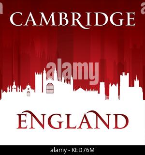 Cambridge Inghilterra dello skyline della città silhouette. Illustrazione Vettoriale Illustrazione Vettoriale