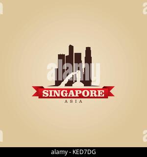 Singapore Asia simbolo della città illustrazione vettoriale Illustrazione Vettoriale
