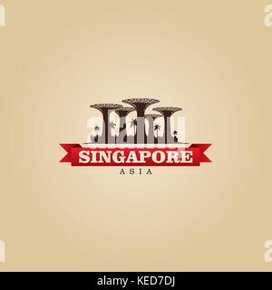 Singapore Asia simbolo della città illustrazione vettoriale Illustrazione Vettoriale