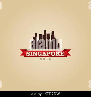 Singapore Asia simbolo della città illustrazione vettoriale Illustrazione Vettoriale