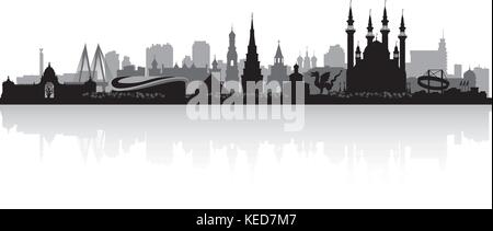 Russia Kazan skyline della città silhouette illustrazione vettoriale Illustrazione Vettoriale