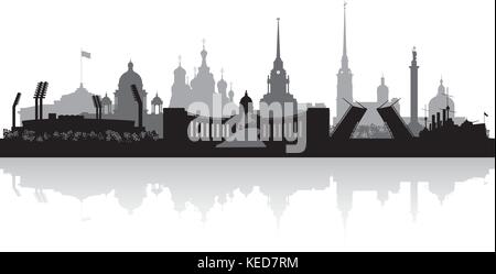San Pietroburgo dello skyline della città silhouette illustrazione vettoriale Illustrazione Vettoriale