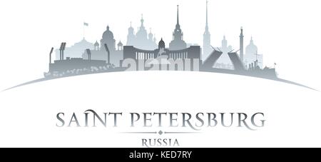 San Pietroburgo Russia dello skyline della città silhouette. Illustrazione Vettoriale Illustrazione Vettoriale