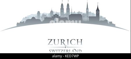 Zurich Svizzera dello skyline della città silhouette. Illustrazione Vettoriale Illustrazione Vettoriale