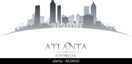 Atlanta in Georgia dello skyline della città silhouette. Illustrazione Vettoriale Illustrazione Vettoriale